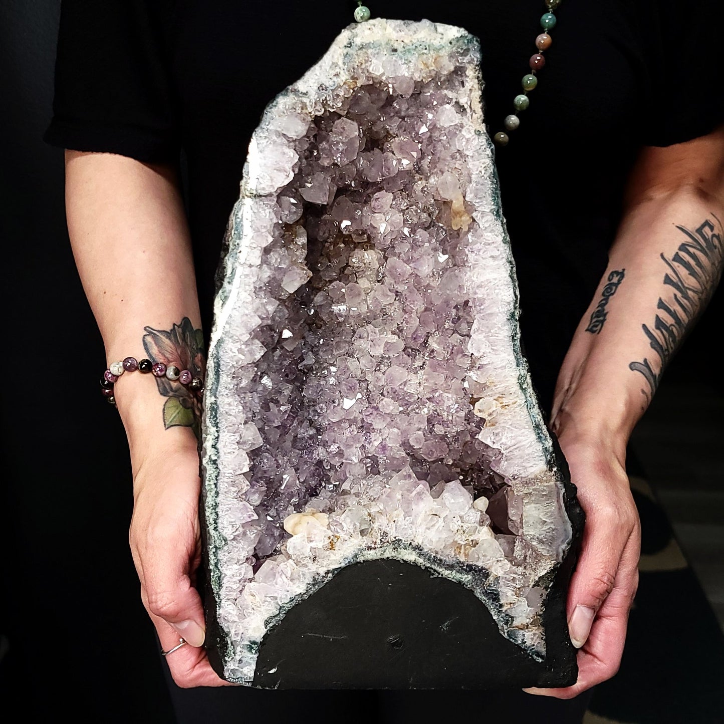 Amethyst Geode Cathedral Crystal Polished 12" 30cm 16.3lbs 7.4kg - Elevated Metaphysical