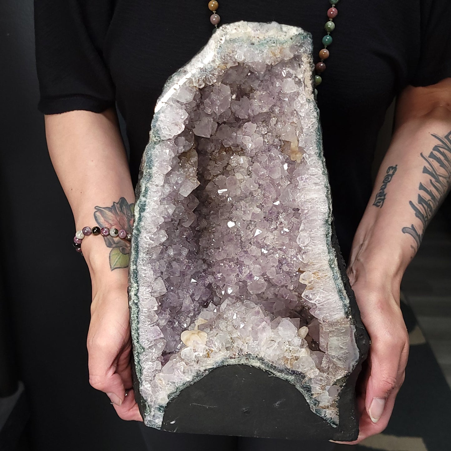 Amethyst Geode Cathedral Crystal Polished 12" 30cm 16.3lbs 7.4kg - Elevated Metaphysical