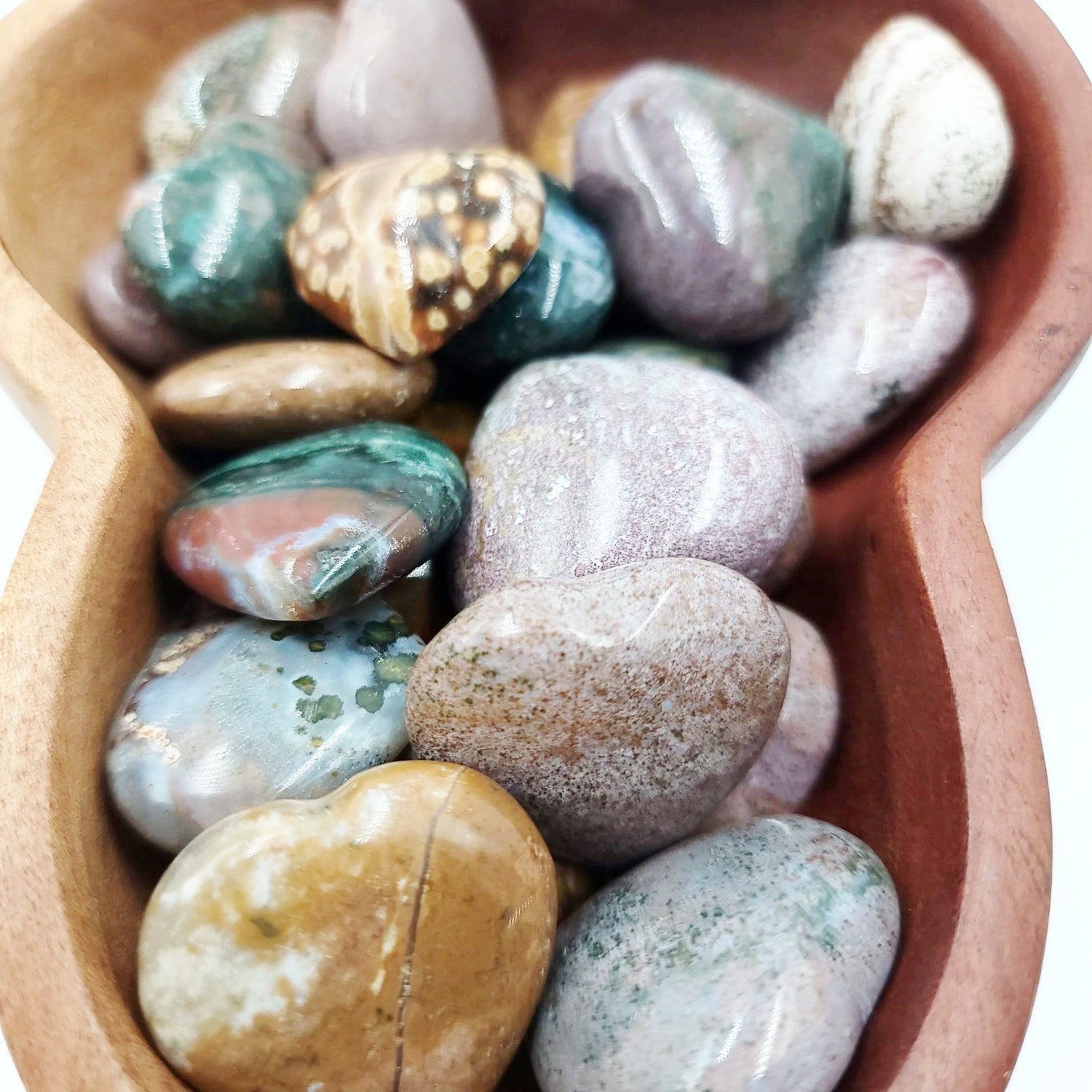 Ocean Jasper Heart Polished Stone - Elevated Metaphysical