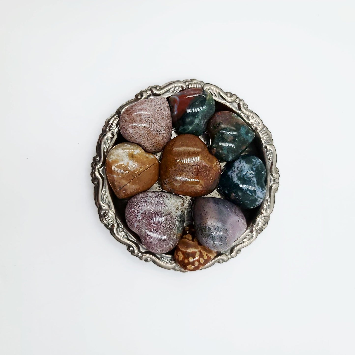 Ocean Jasper Heart Polished Stone - Elevated Metaphysical