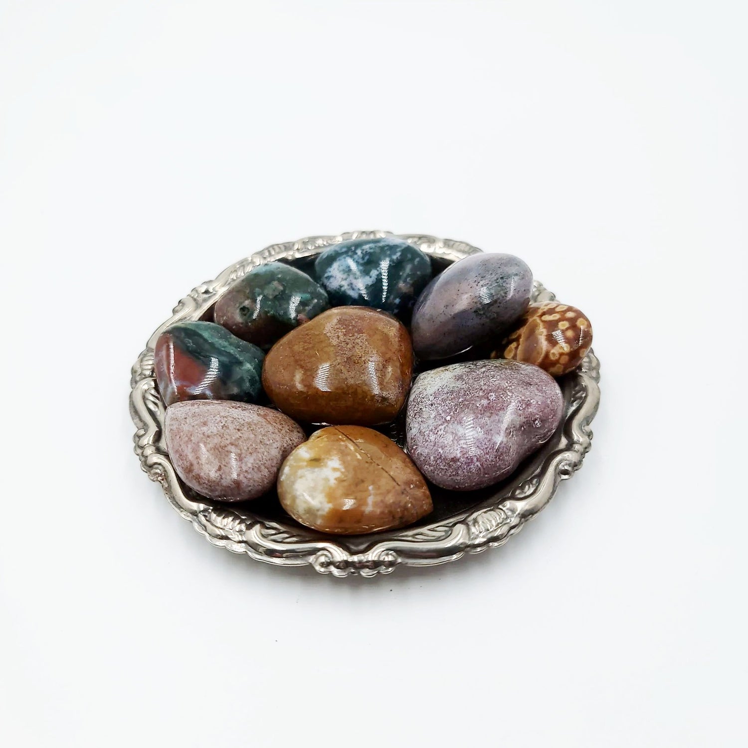 Ocean Jasper Heart Polished Stone - Elevated Metaphysical