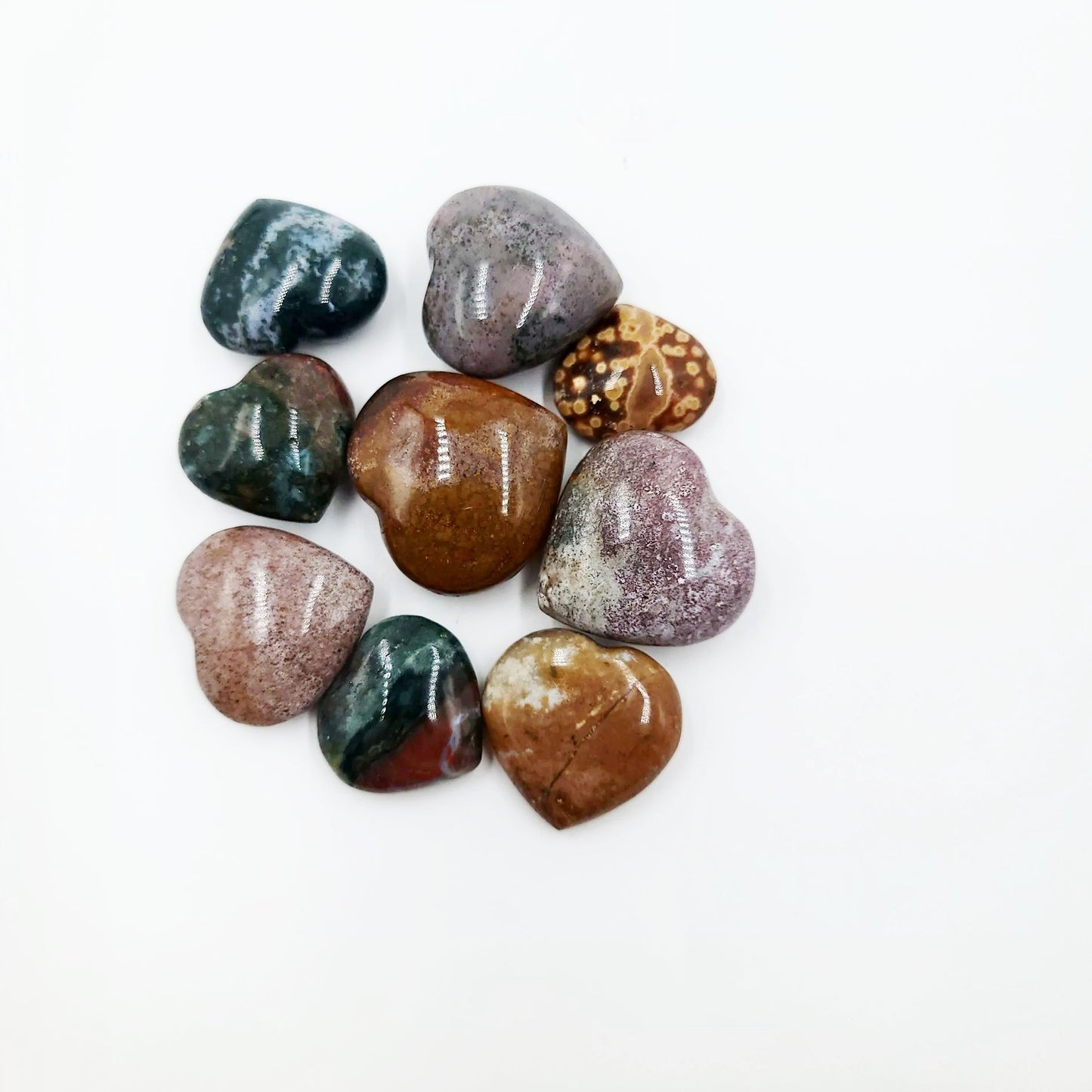 Ocean Jasper Heart Polished Stone - Elevated Metaphysical