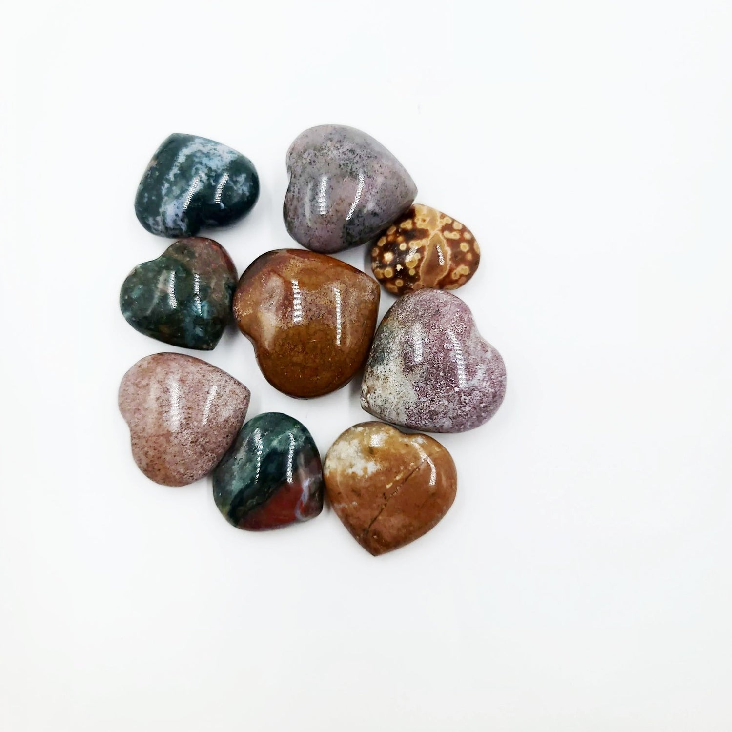 Ocean Jasper Heart Polished Stone - Elevated Metaphysical