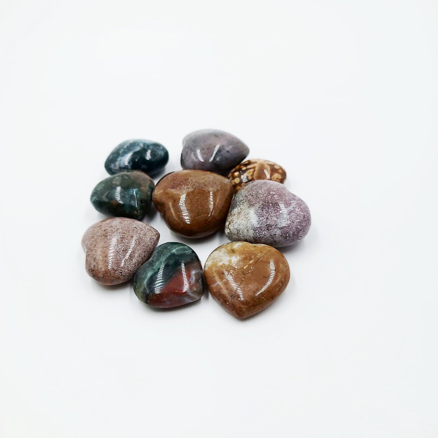 Ocean Jasper Heart Polished Stone - Elevated Metaphysical