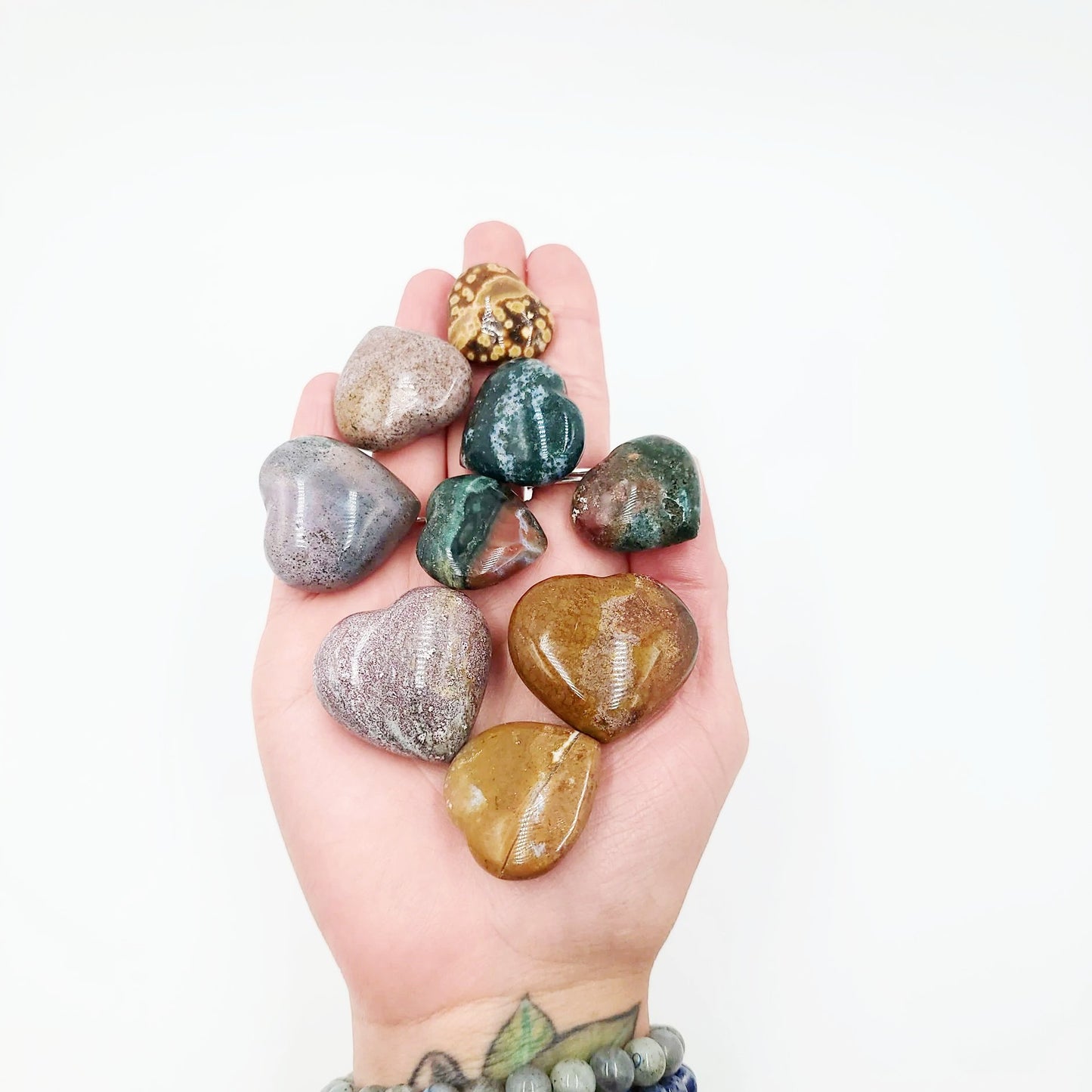 Ocean Jasper Heart Polished Stone - Elevated Metaphysical