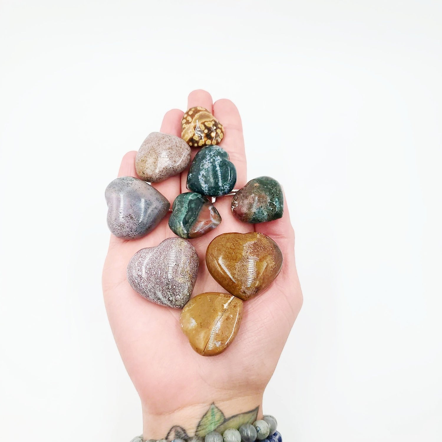 Ocean Jasper Heart Polished Stone - Elevated Metaphysical