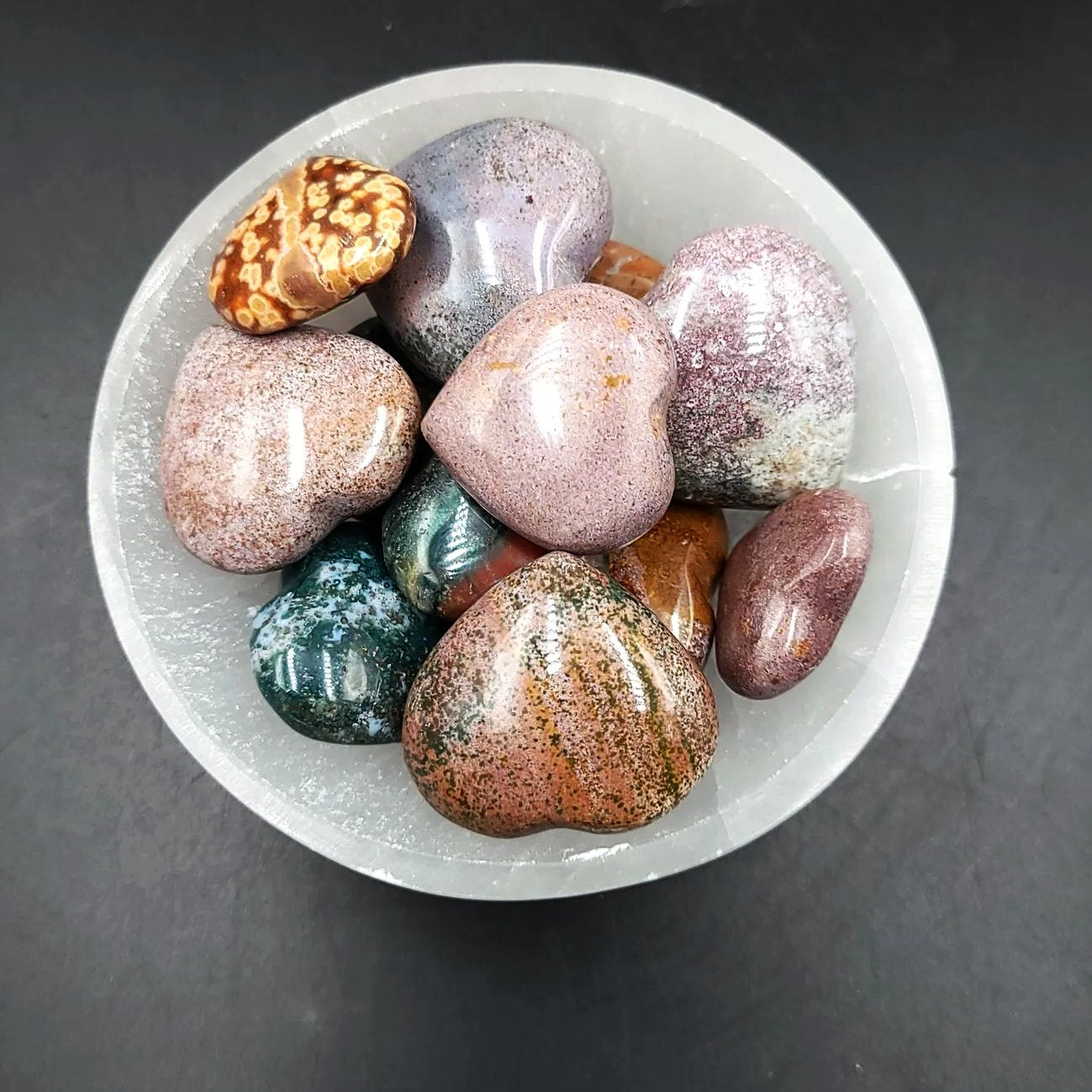 Ocean Jasper Heart Polished Stone - Elevated Metaphysical