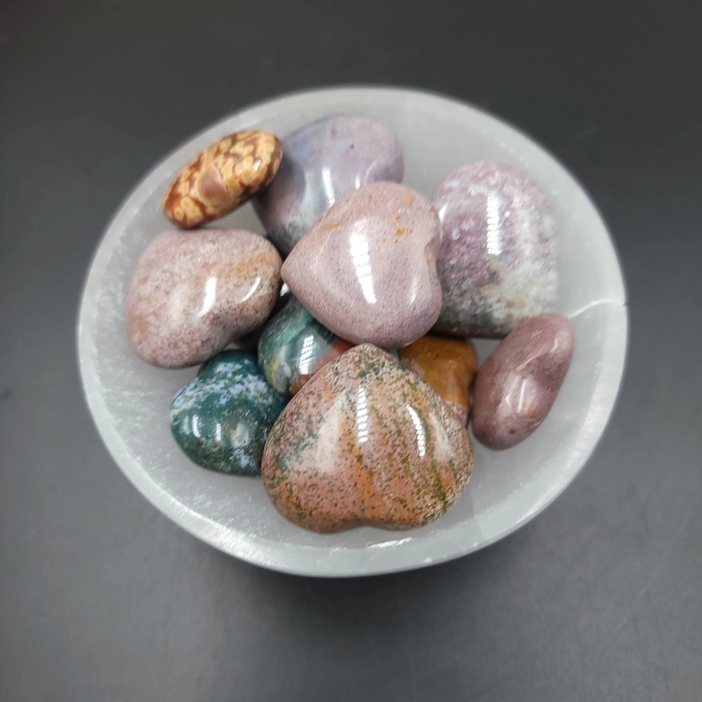 Ocean Jasper Heart Polished Stone - Elevated Metaphysical
