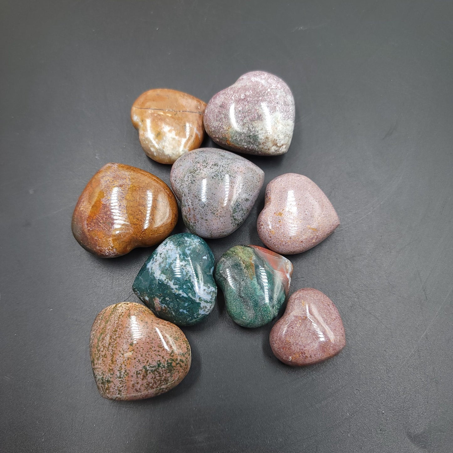 Ocean Jasper Heart Polished Stone - Elevated Metaphysical
