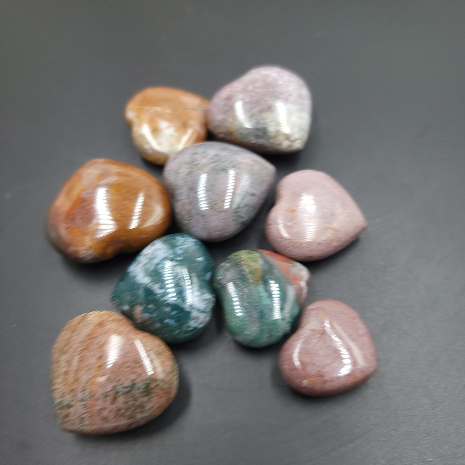 Ocean Jasper Heart Polished Stone - Elevated Metaphysical