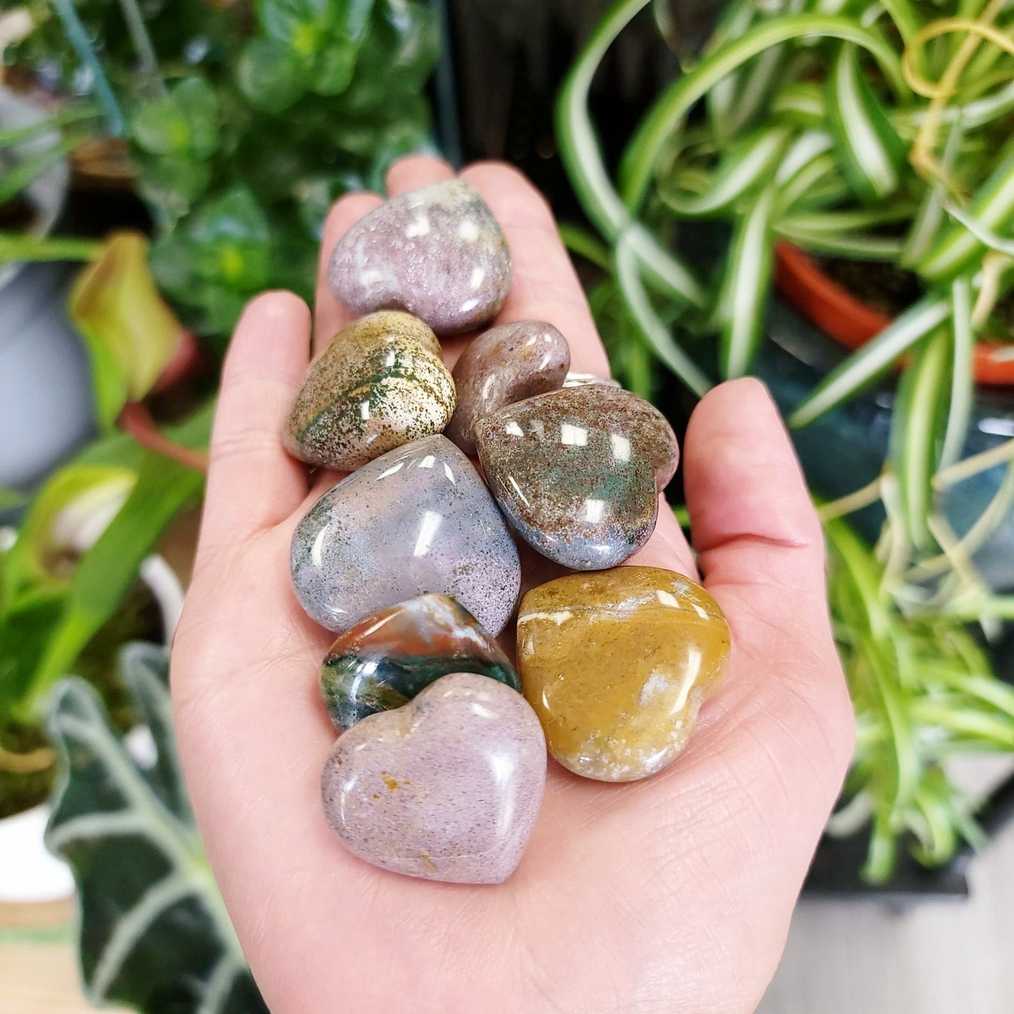 Ocean Jasper Heart Polished Stone - Elevated Metaphysical