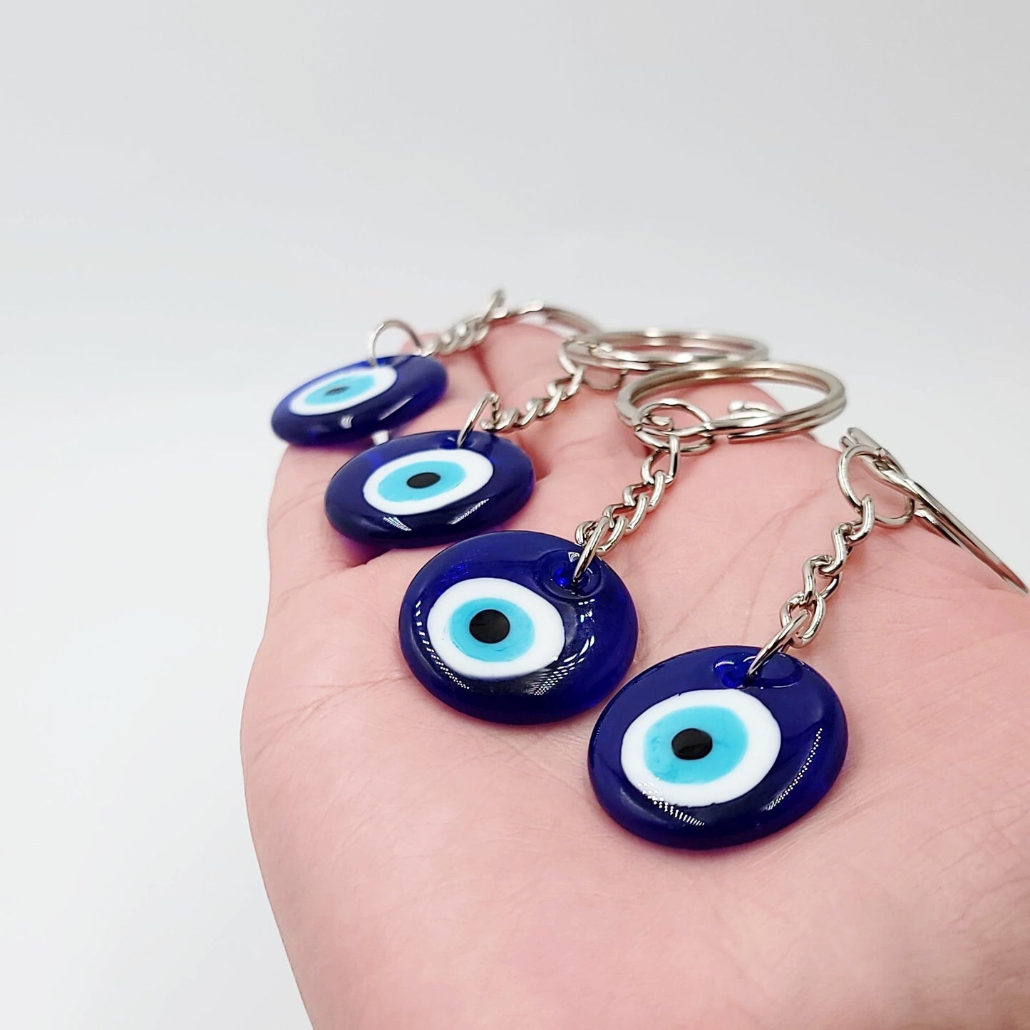Evil Eye Keychain Blue Medium - Elevated Metaphysical