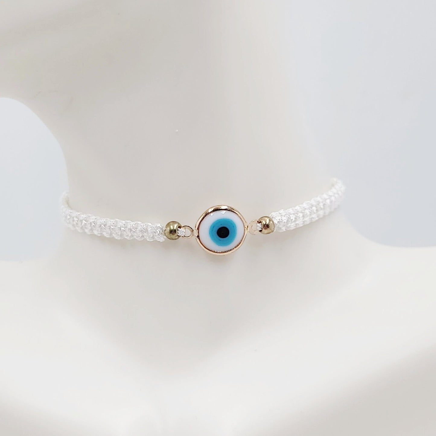 White Evil Eye Bracelet White String Bracelet