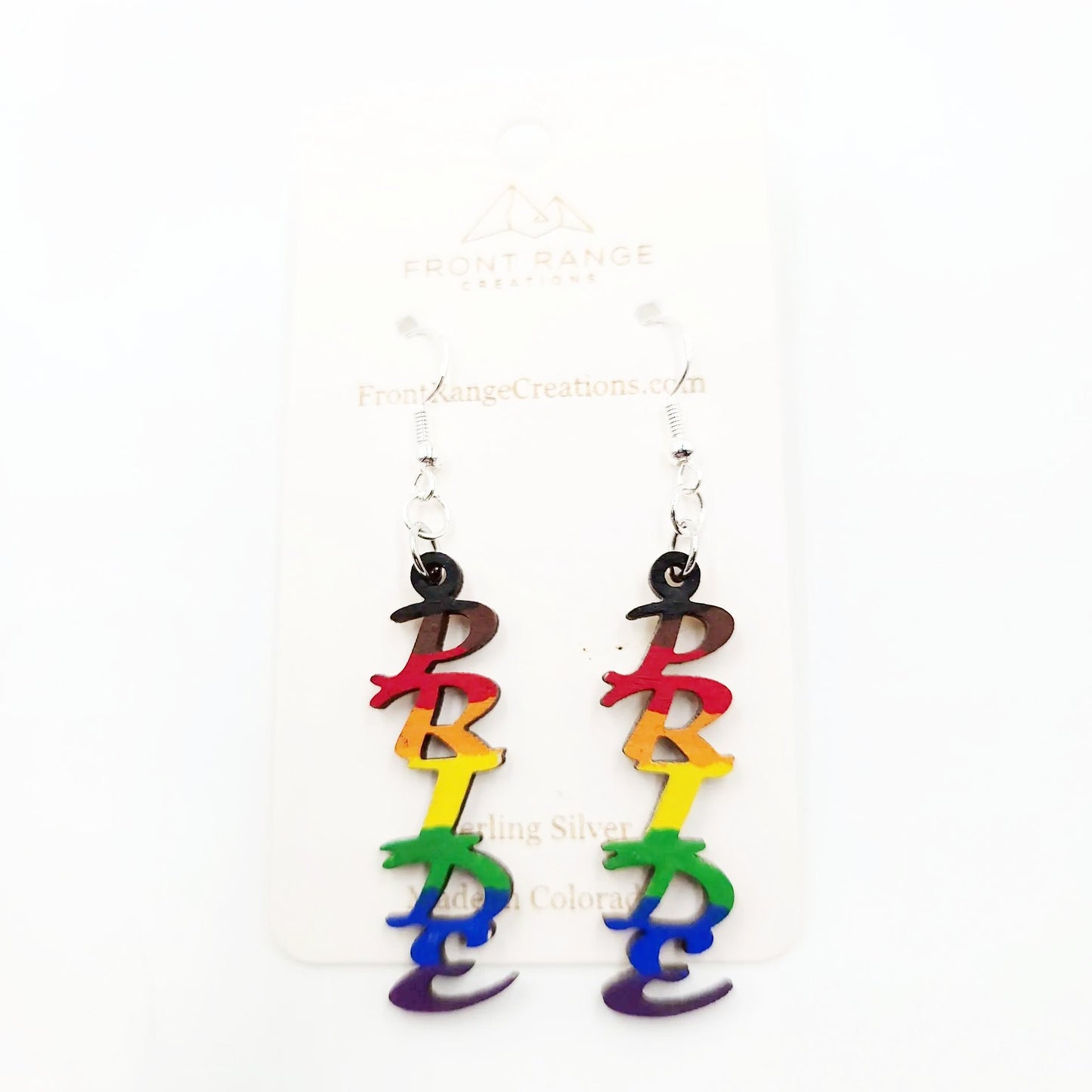 Wood Pride Earrings Sterling Silver Dangle