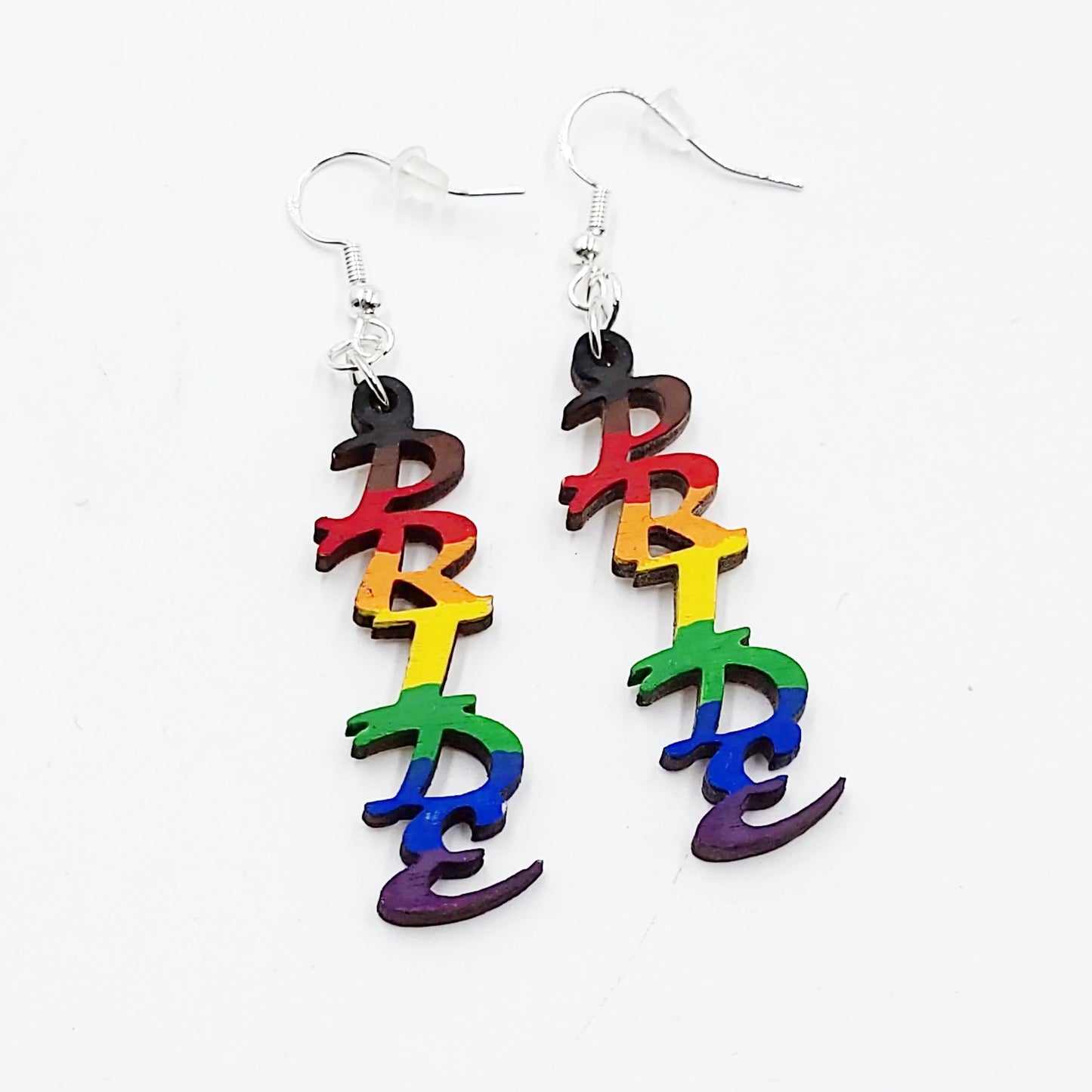 Wood Pride Earrings Sterling Silver Dangle