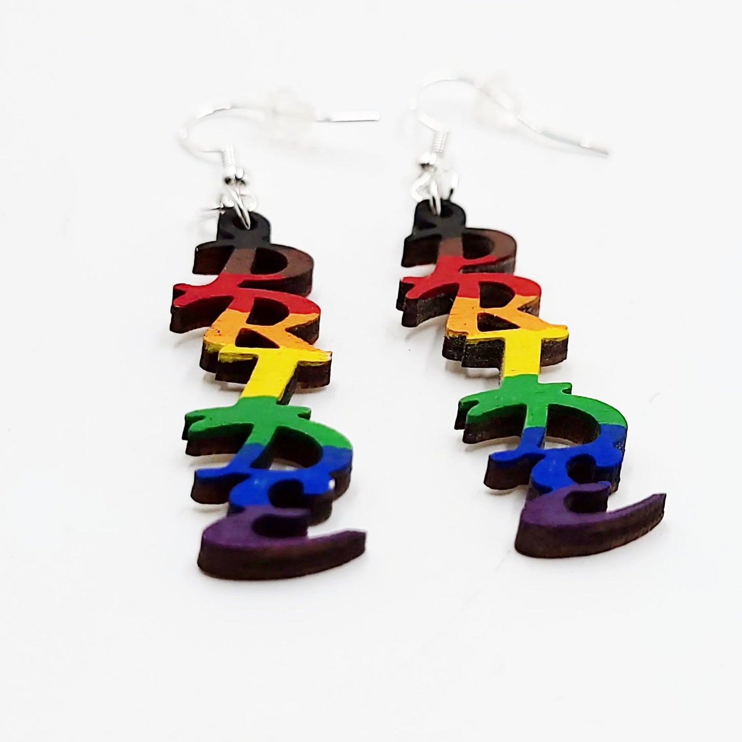 Wood Pride Earrings Sterling Silver Dangle