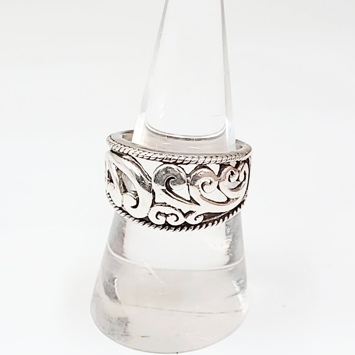 Filigree Free Form Ring Sterling Silver Band - Elevated Metaphysical