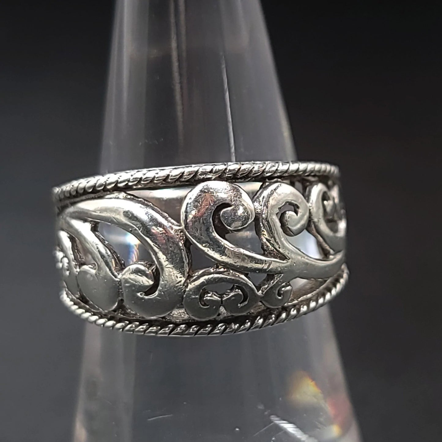 Filigree Free Form Ring Sterling Silver Band - Elevated Metaphysical