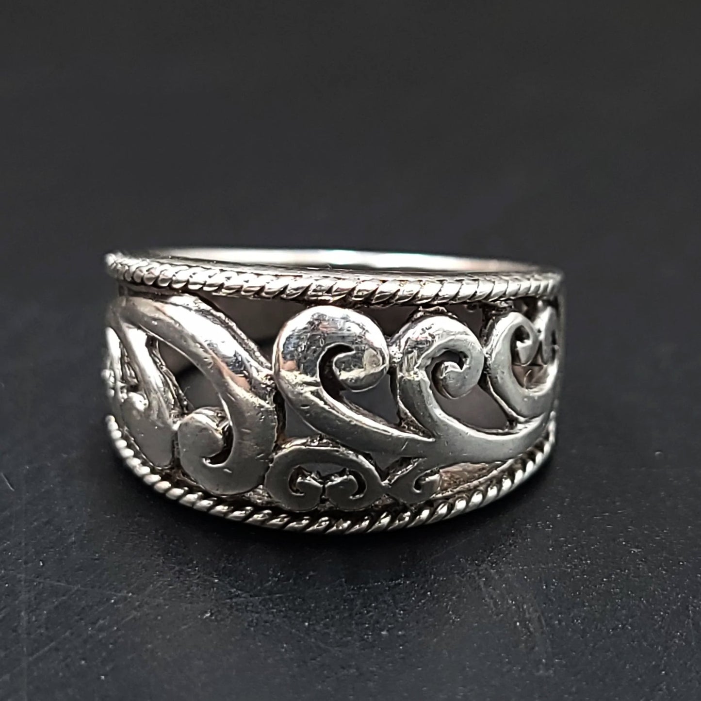 Filigree Free Form Ring Sterling Silver Band - Elevated Metaphysical
