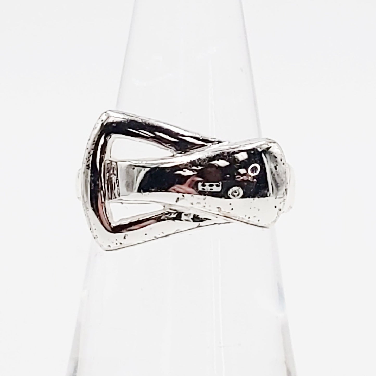 Buckle Free Form Ring Sterling Silver Band - Elevated Metaphysical