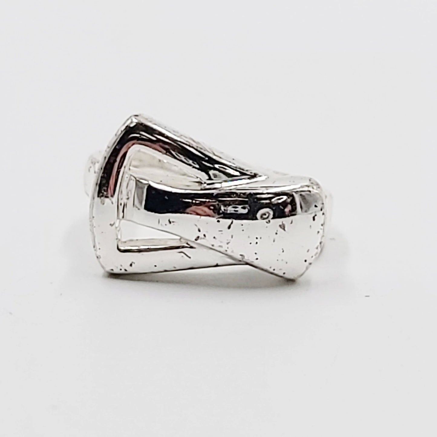 Buckle Free Form Ring Sterling Silver Band - Elevated Metaphysical