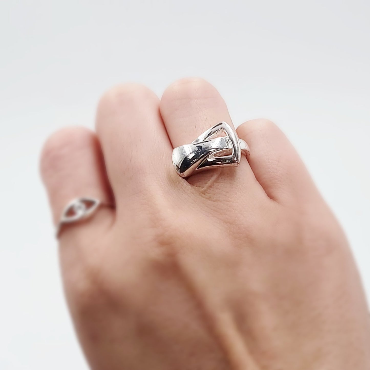 Buckle Free Form Ring Sterling Silver Band - Elevated Metaphysical