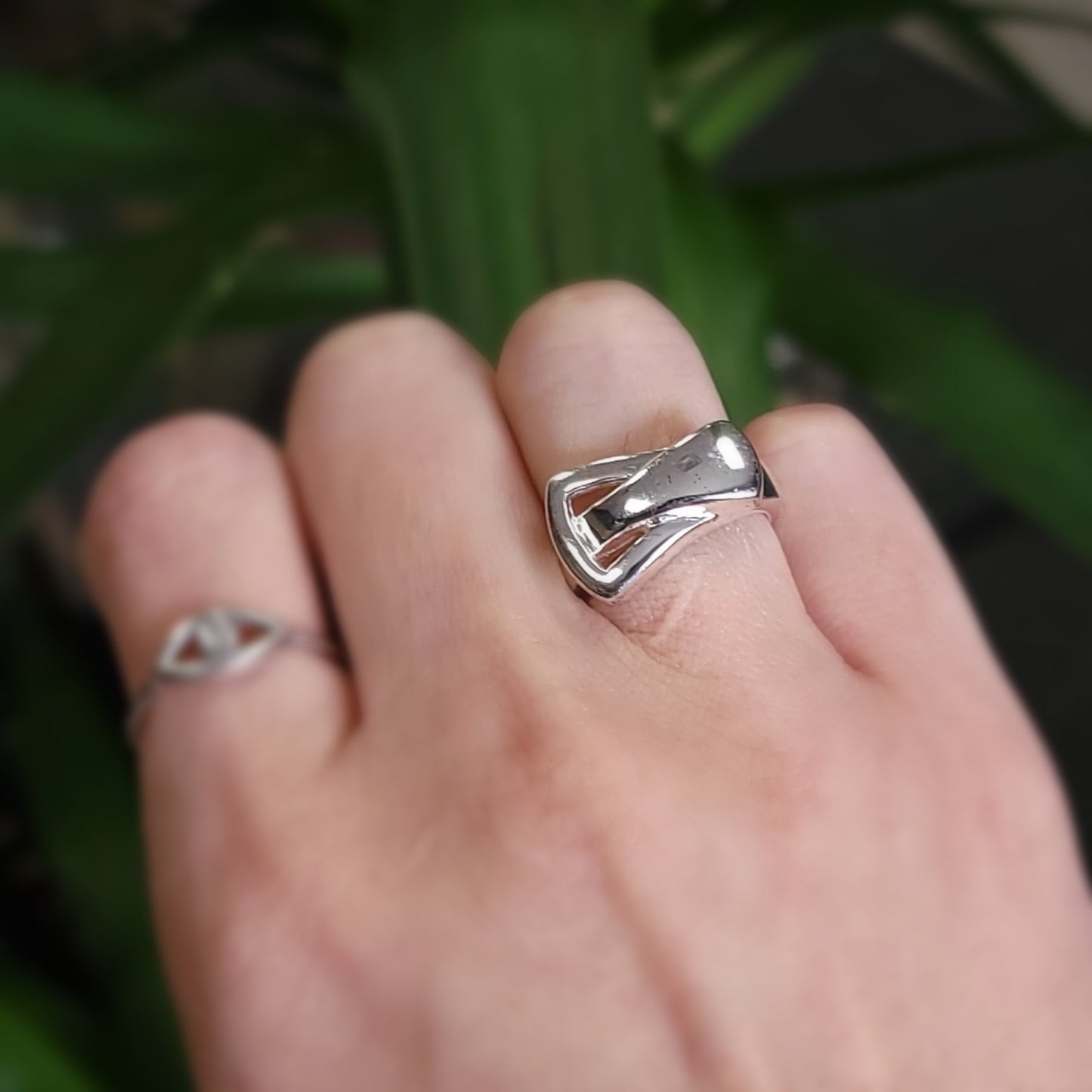 Buckle Free Form Ring Sterling Silver Band - Elevated Metaphysical