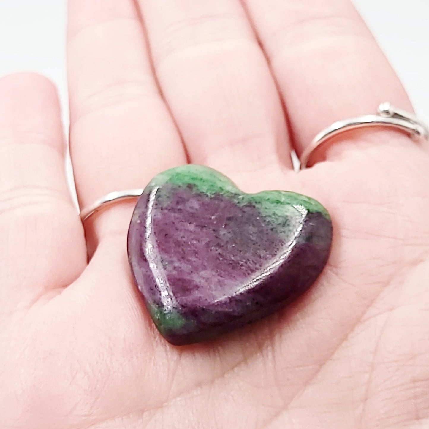 Ruby Zoisite Cabochon Heart Polished Cut Stone - Elevated Metaphysical