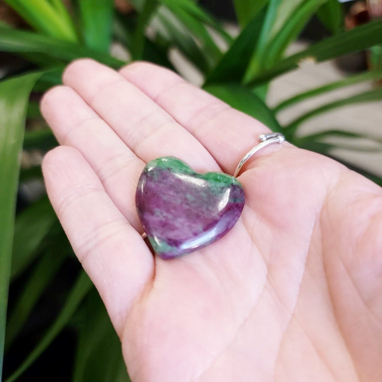Ruby Zoisite Cabochon Heart Polished Cut Stone - Elevated Metaphysical