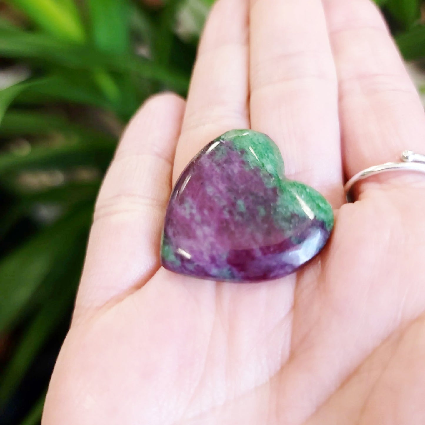 Ruby Zoisite Cabochon Heart Polished Cut Stone - Elevated Metaphysical