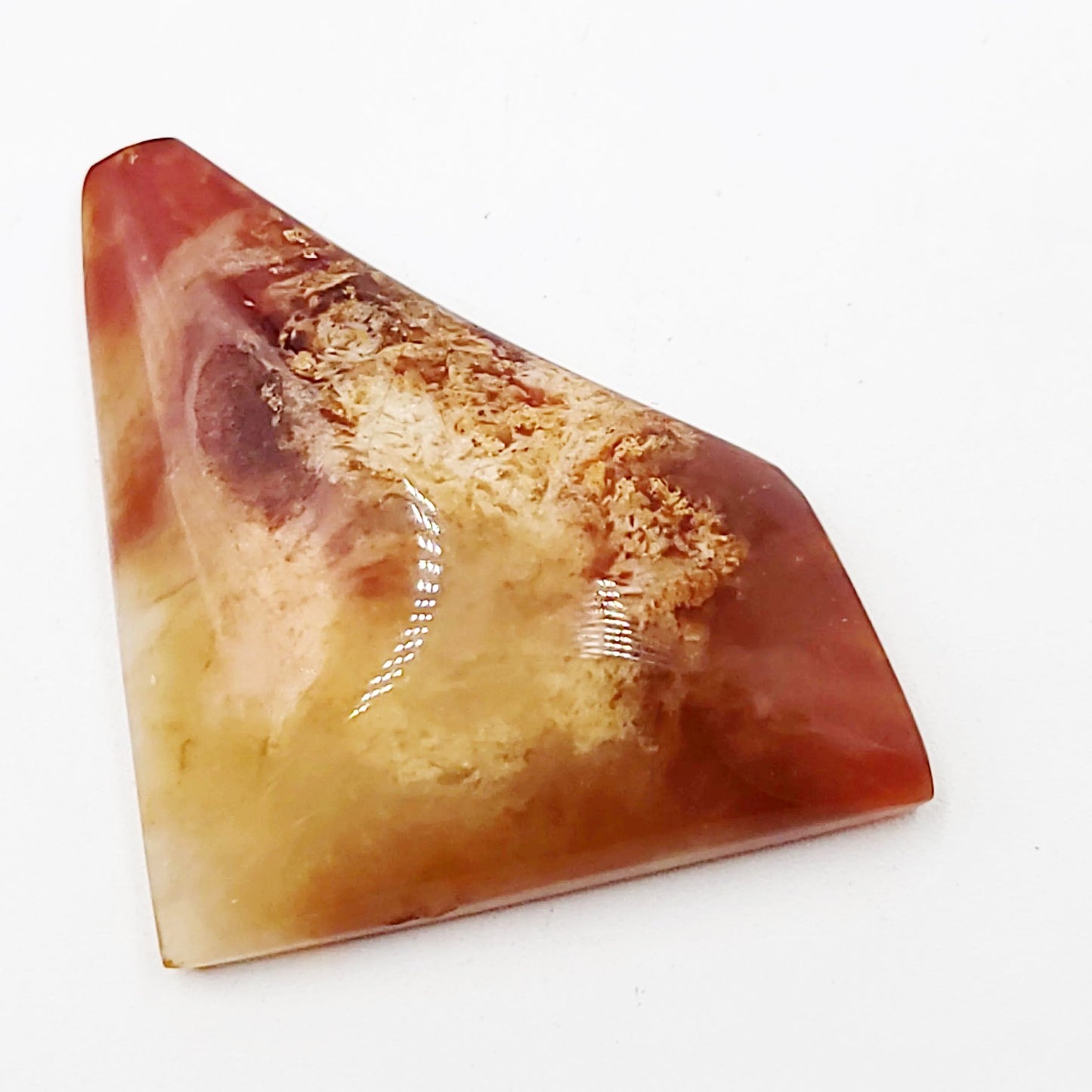 Carnelian Cabochon Free Form "Triangle" Polished Cut Stone