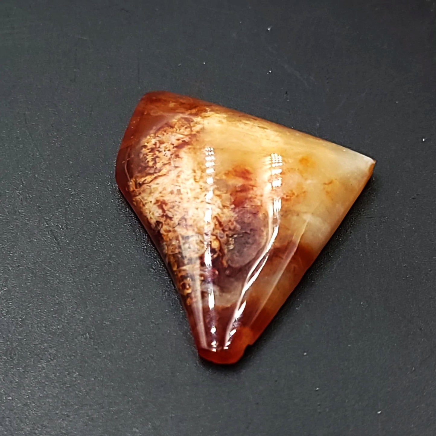 Carnelian Cabochon Free Form "Triangle" Polished Cut Stone