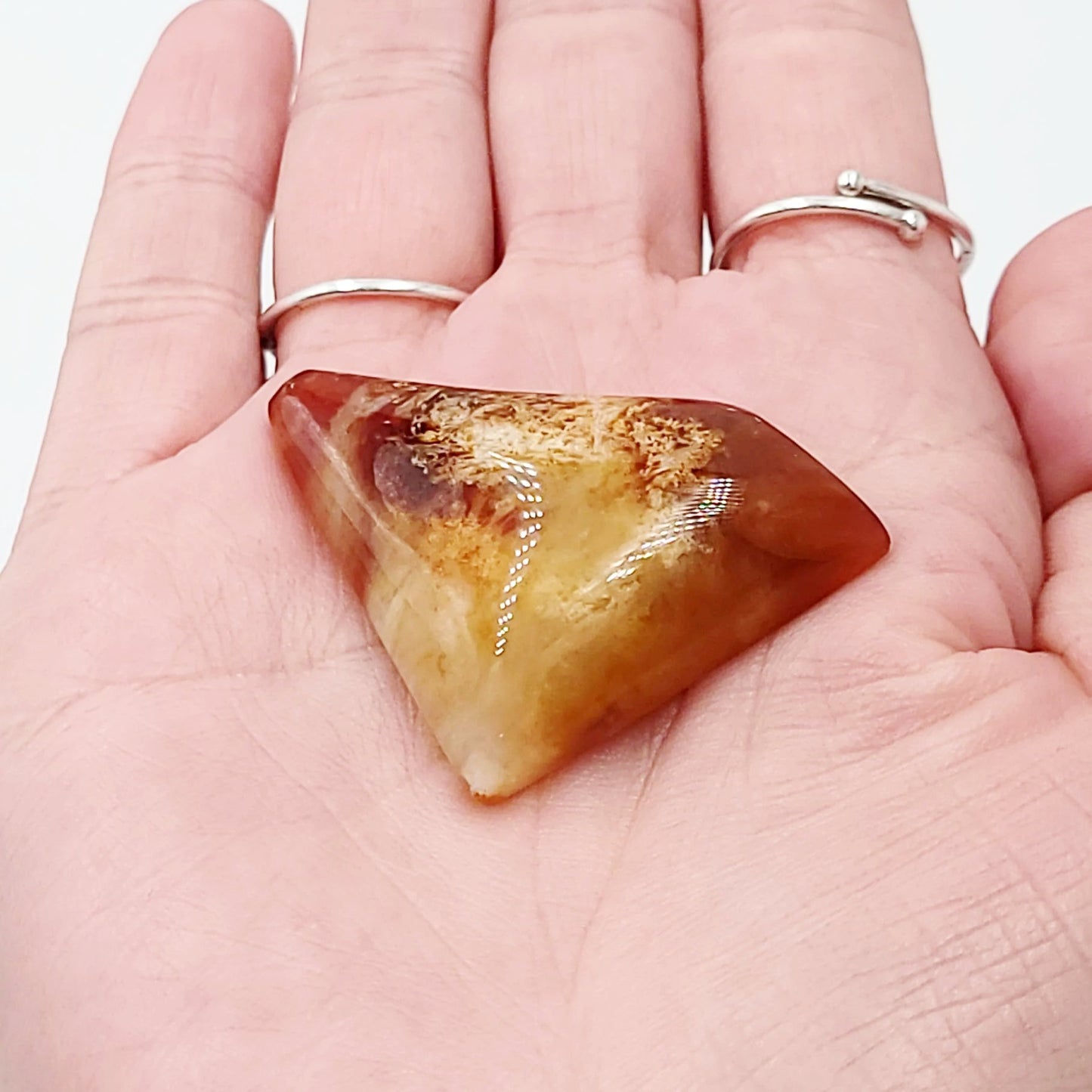 Carnelian Cabochon Free Form "Triangle" Polished Cut Stone