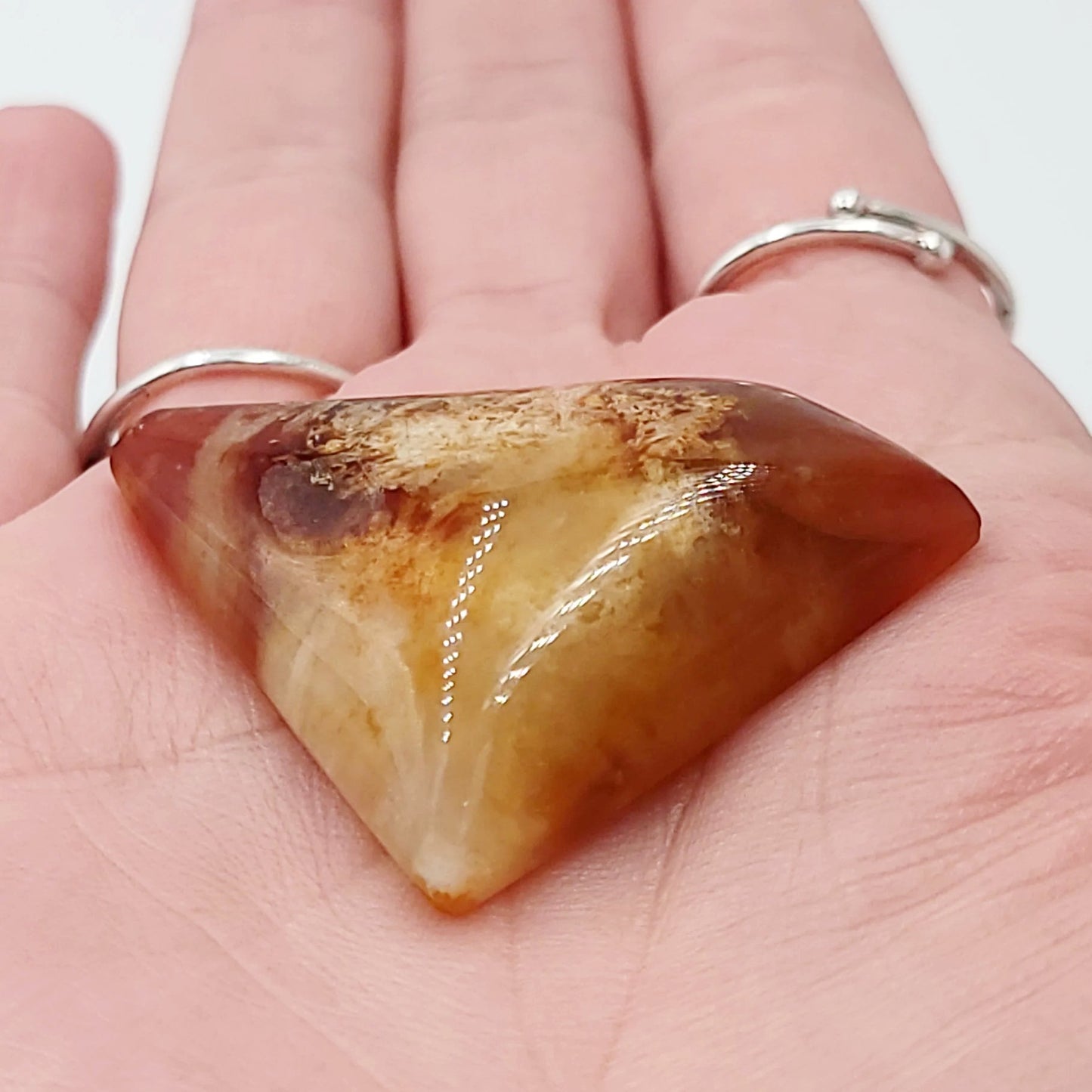 Carnelian Cabochon Free Form "Triangle" Polished Cut Stone