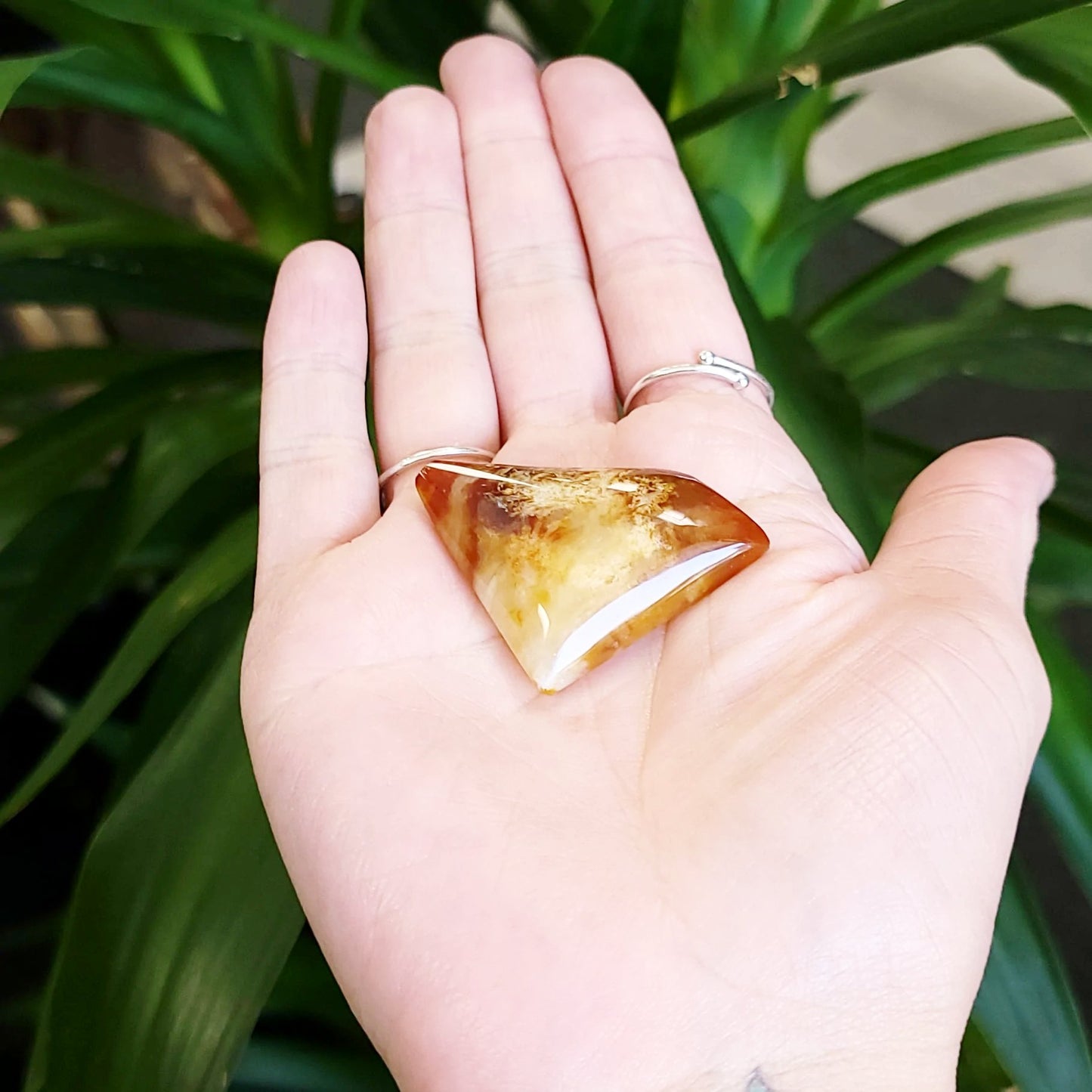 Carnelian Cabochon Free Form "Triangle" Polished Cut Stone