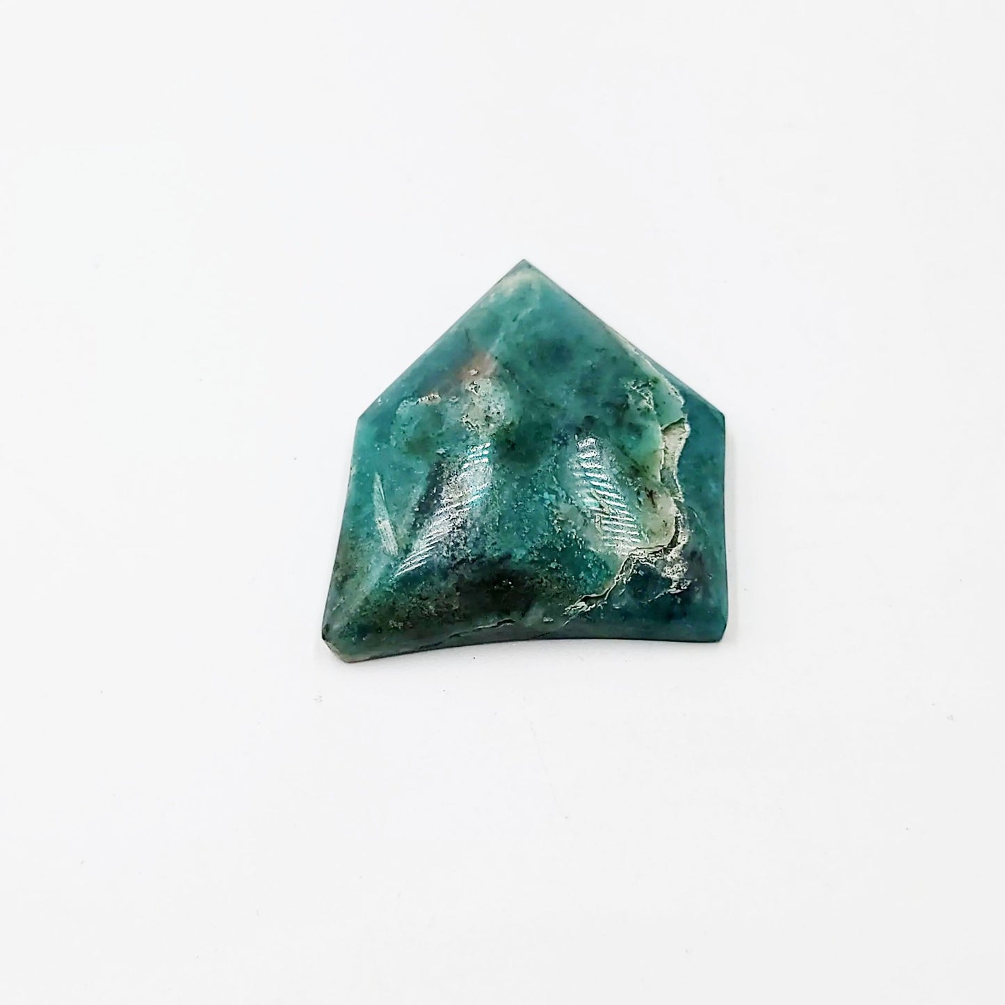 Chrysocolla Cabochon Free Form "Badge" Polished Cut Stone - Elevated Metaphysical