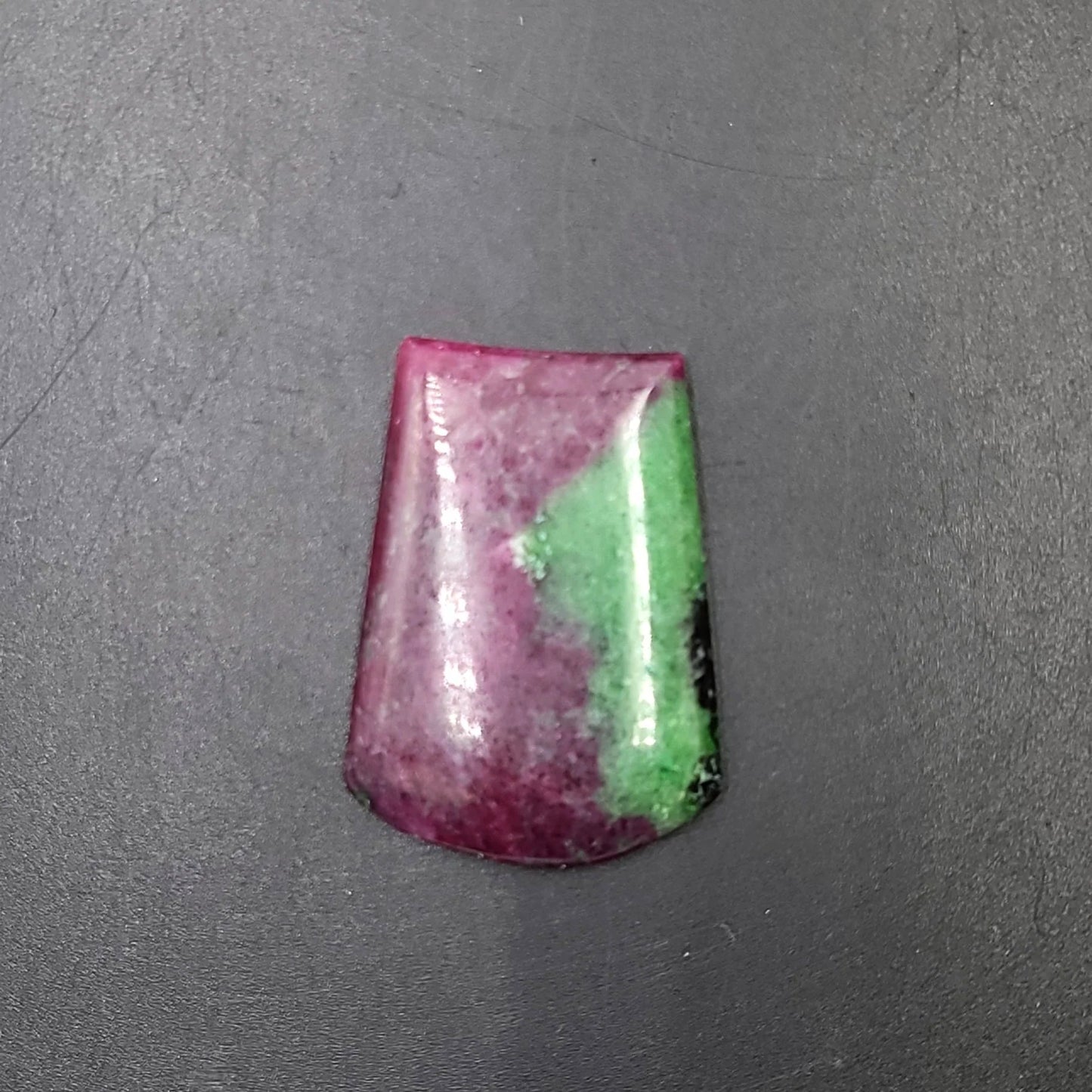 Ruby Zoisite Cabochon Free Form "Badge" Polished Cut Stone