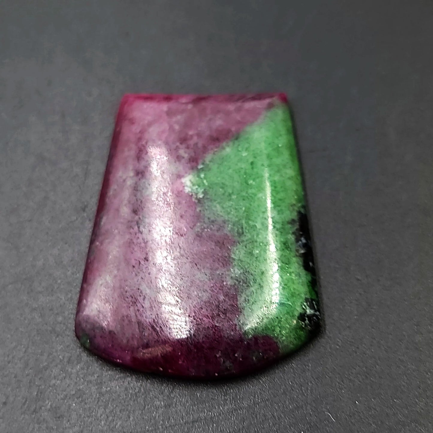 Ruby Zoisite Cabochon Free Form "Badge" Polished Cut Stone