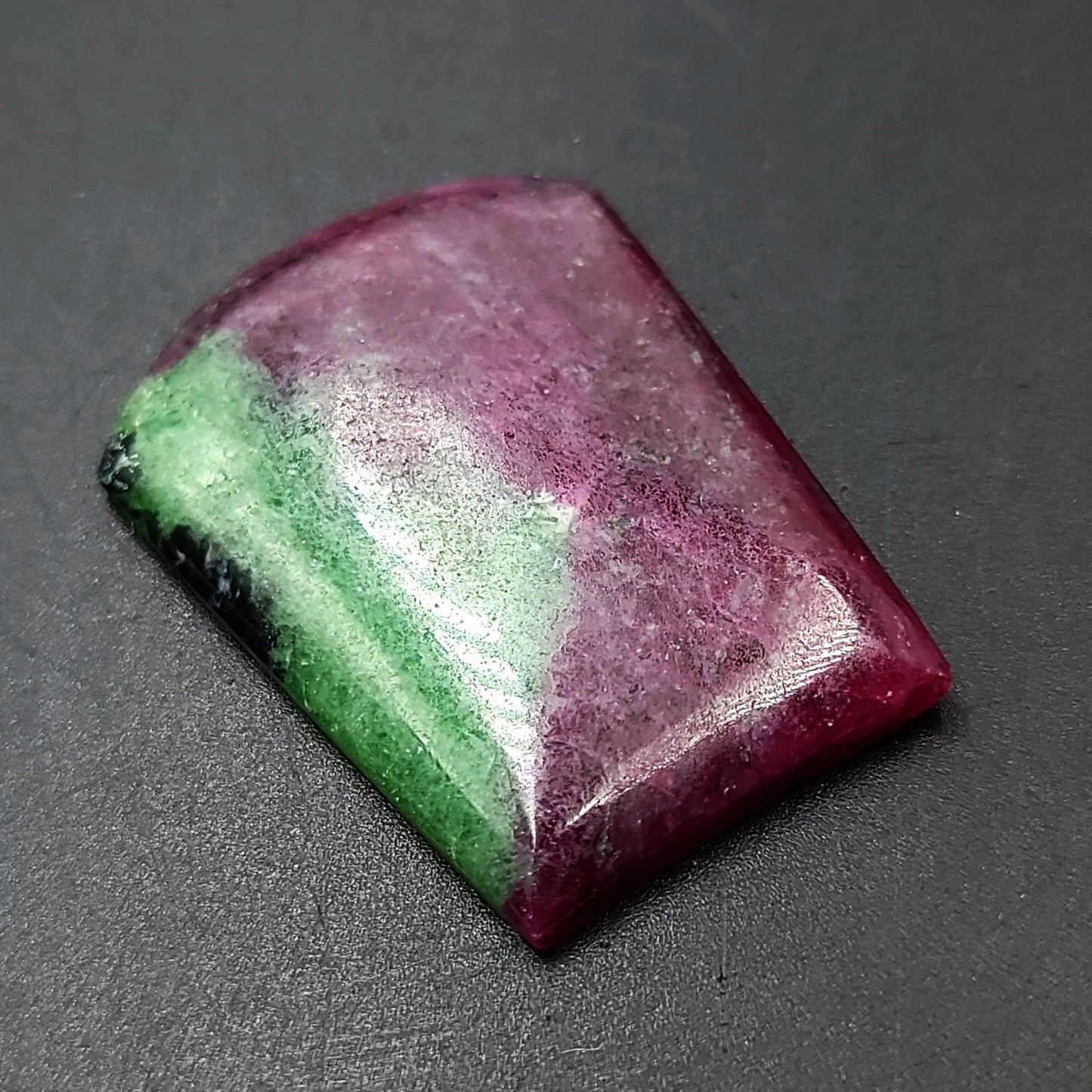 Ruby Zoisite Cabochon Free Form "Badge" Polished Cut Stone