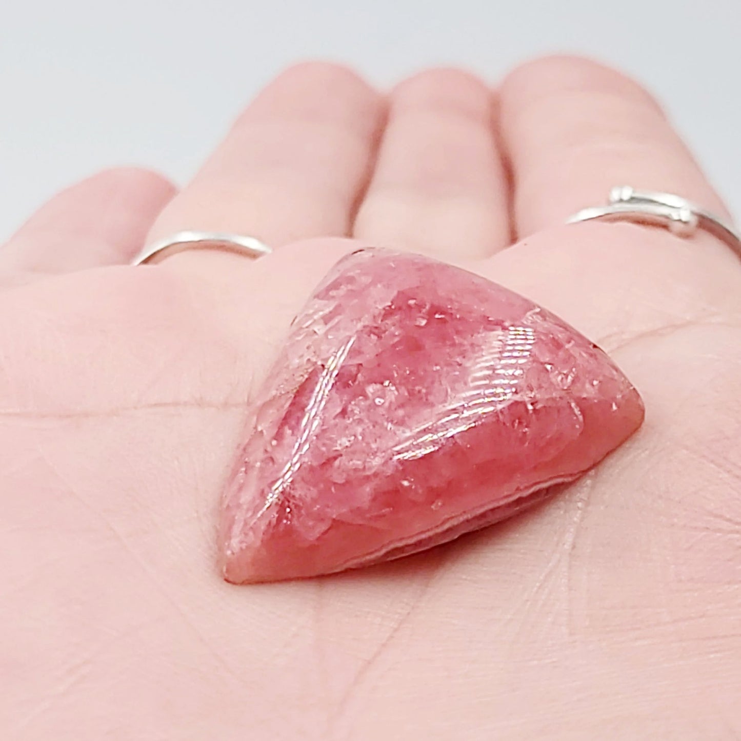 Rhodochrosite Cabochon Free Form "Trillion" "HQ" Polished Cut Stone