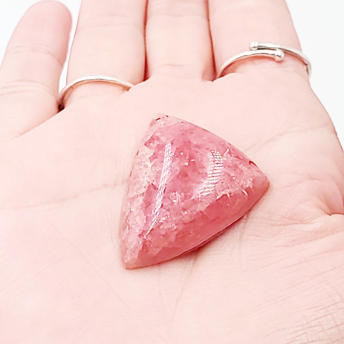 Rhodochrosite Cabochon Free Form "Trillion" "HQ" Polished Cut Stone