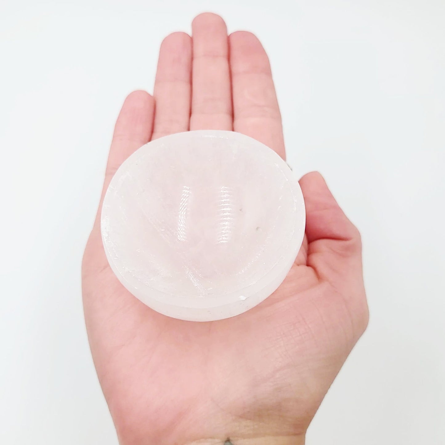 Selenite Bowl Round 2.5" 6.5cm Cleansing Charging Tray - Elevated Metaphysical