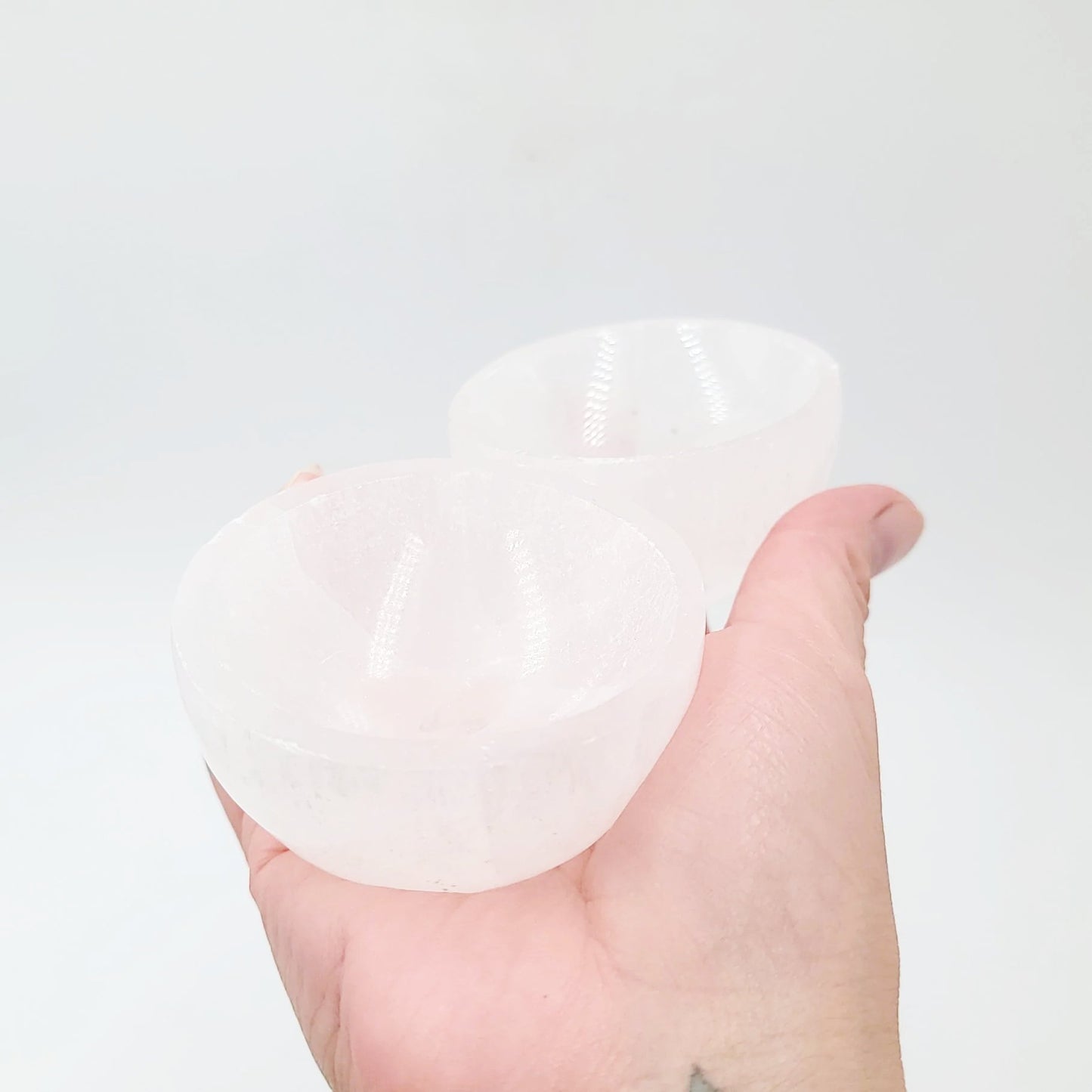 Selenite Bowl Round 2.5" 6.5cm Cleansing Charging Tray - Elevated Metaphysical