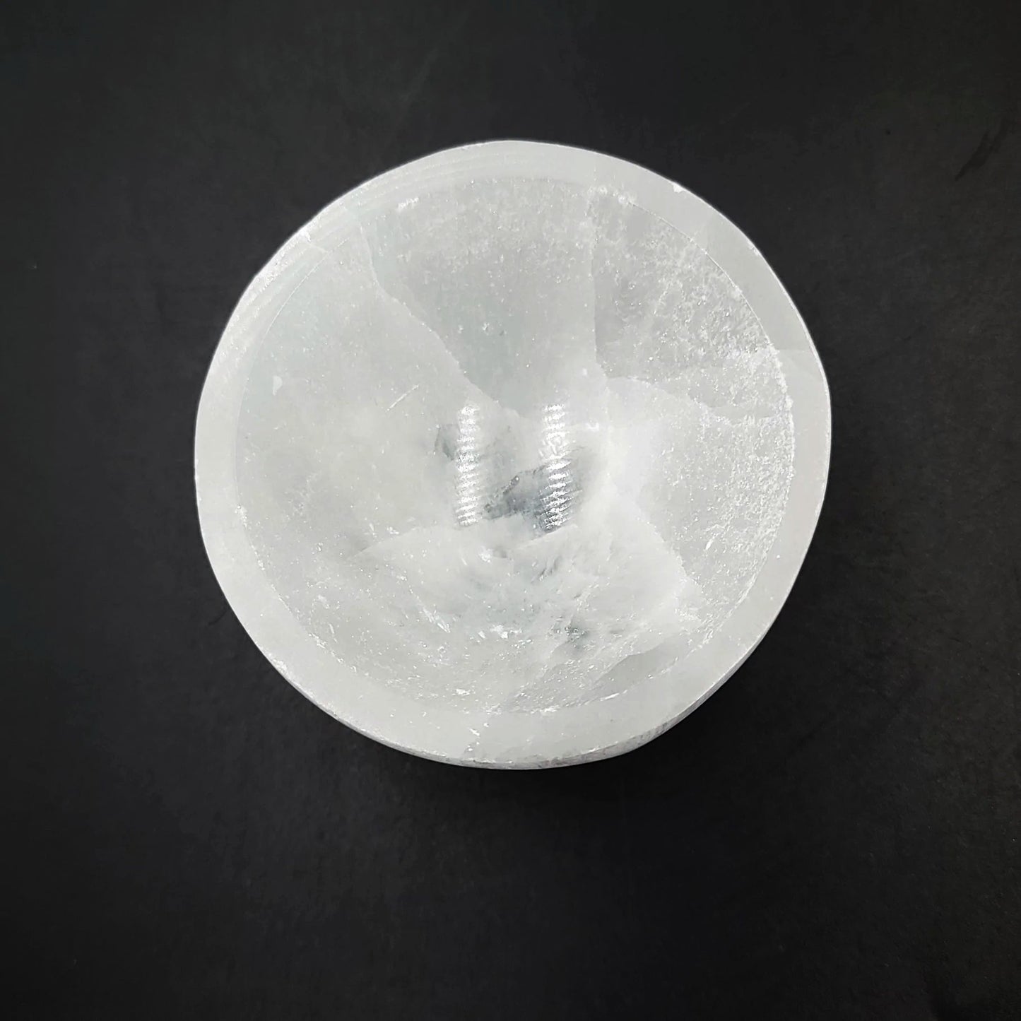 Selenite Bowl Round 2.5" 6.5cm Cleansing Charging Tray - Elevated Metaphysical