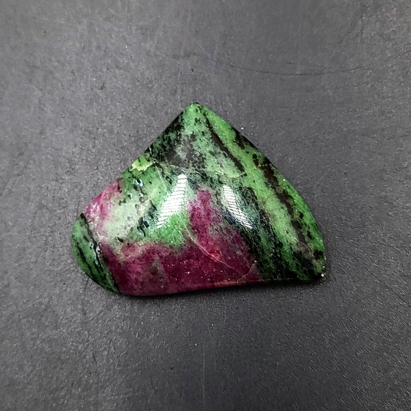 Ruby Zoisite Cabochon Free Form "Bell" Polished Cut Stone