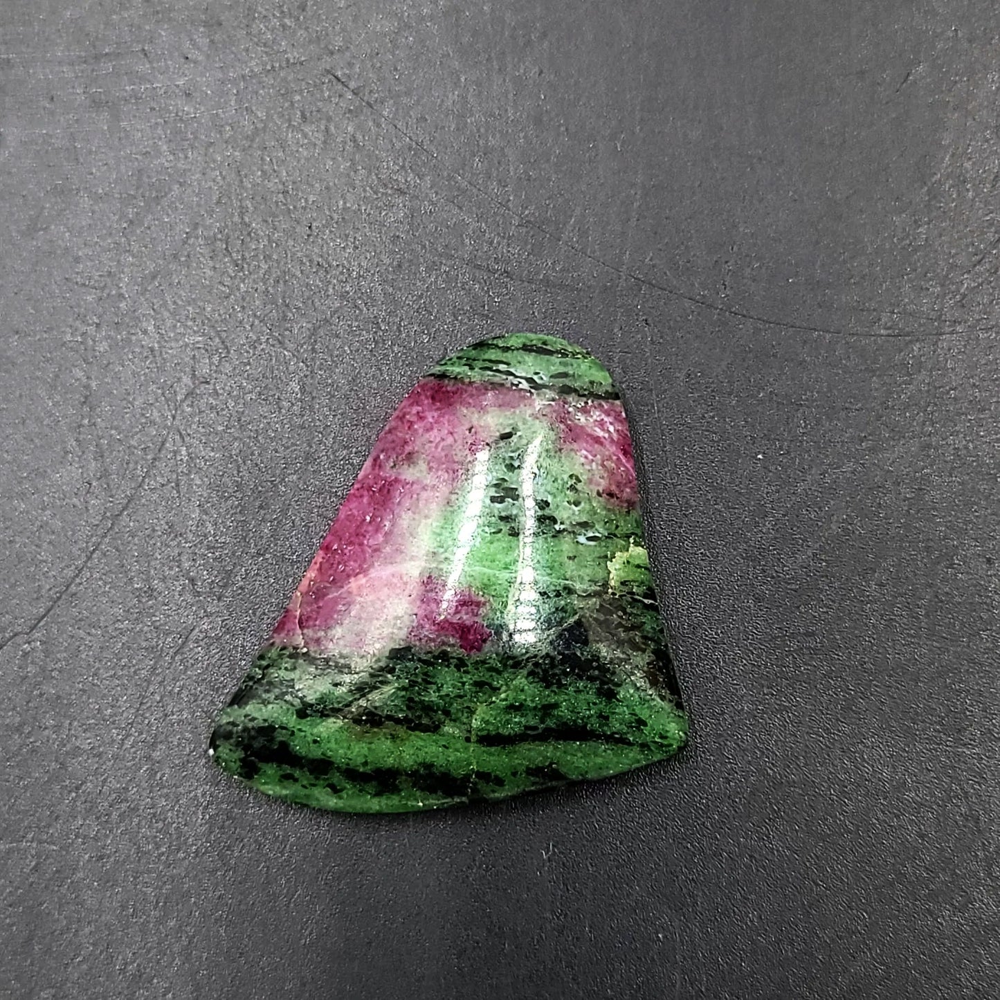 Ruby Zoisite Cabochon Free Form "Bell" Polished Cut Stone