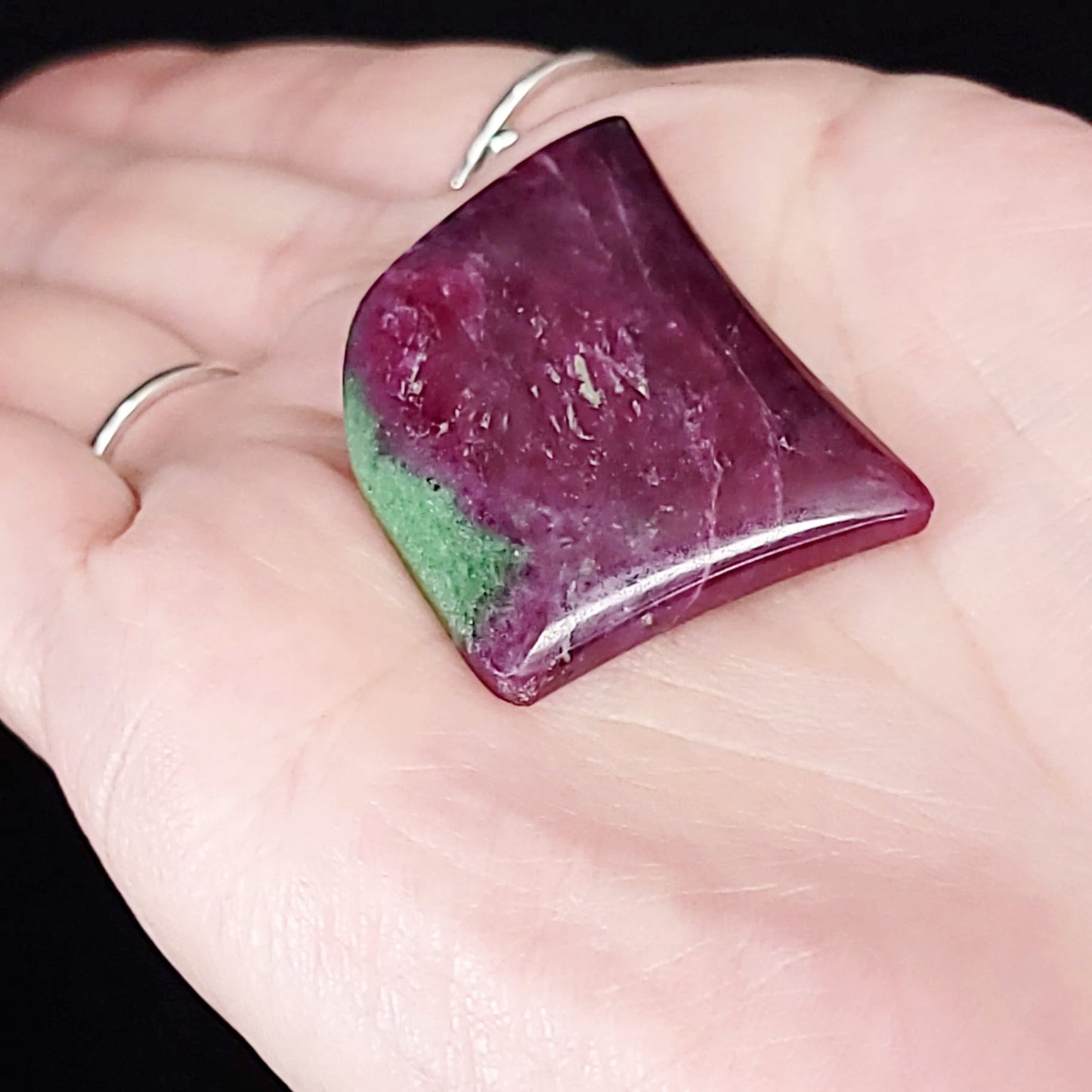 Ruby Zoisite Cabochon Free Form "Tooth" Polished Cut Stone - Elevated Metaphysical