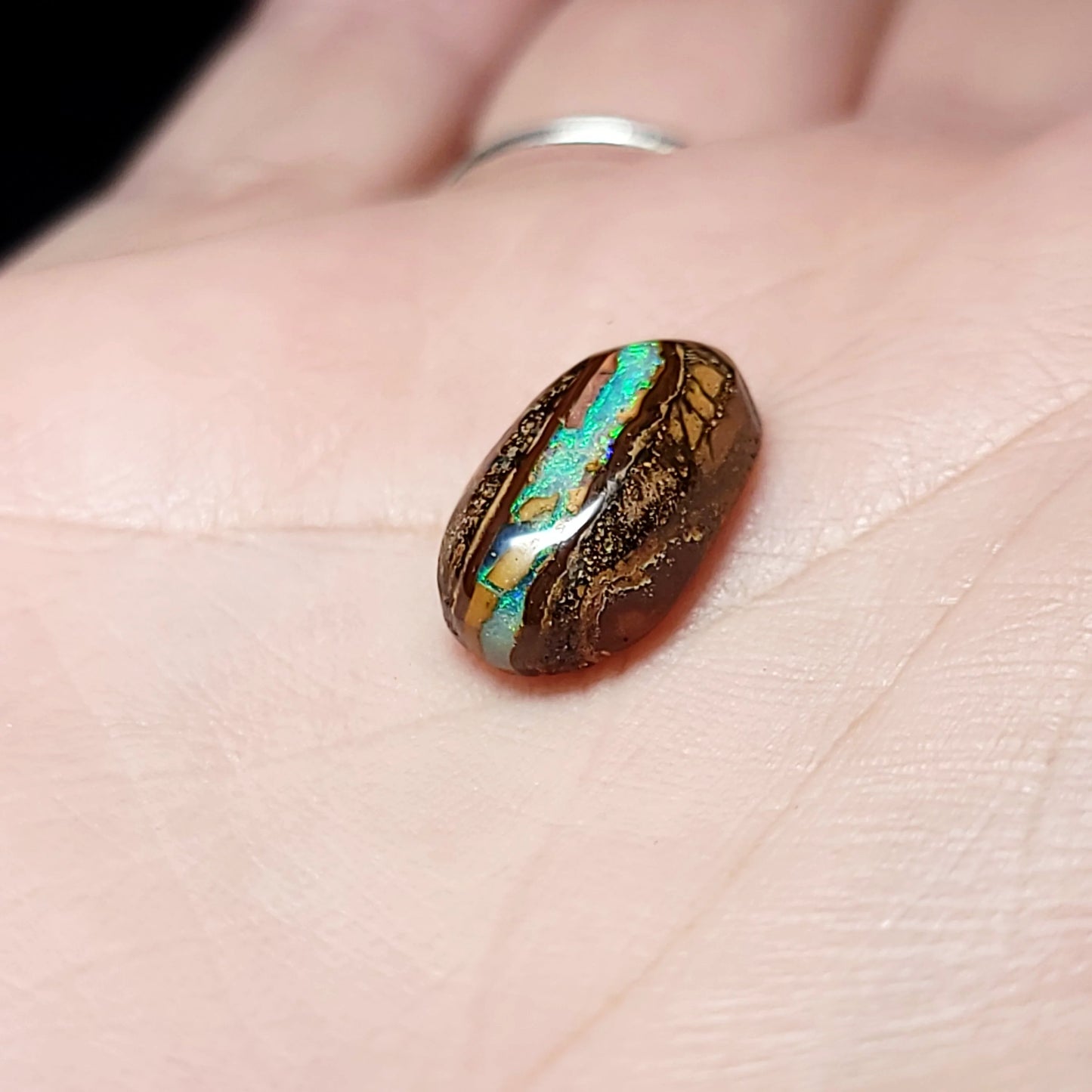 Koroit Nut Boulder Opal 5.7ct Cabochon Oval Polished Cut Stone