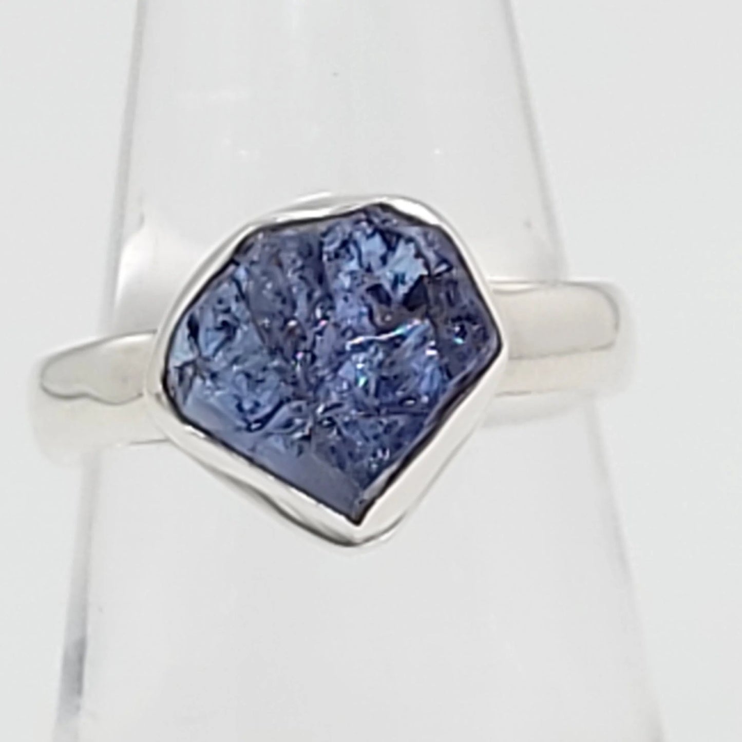Tanzanite Ring Sterling Silver Rough Stone - Elevated Metaphysical