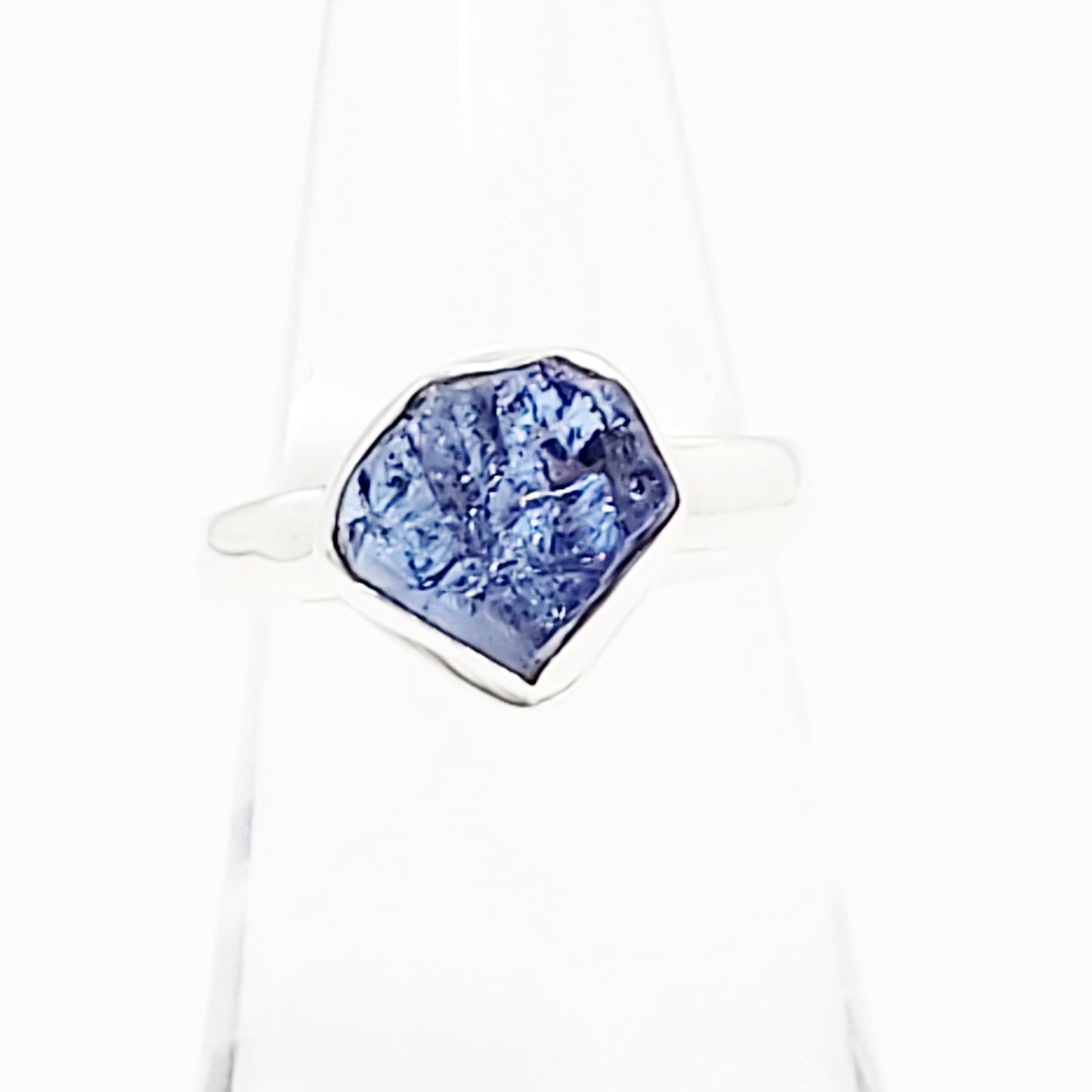 Tanzanite Ring Sterling Silver Rough Stone - Elevated Metaphysical